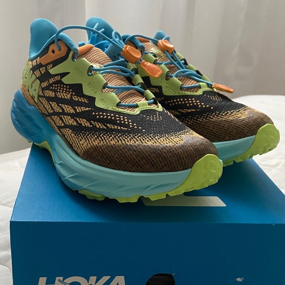 Hoka Blue and Green Trail Shoes - Picture 1 of 4